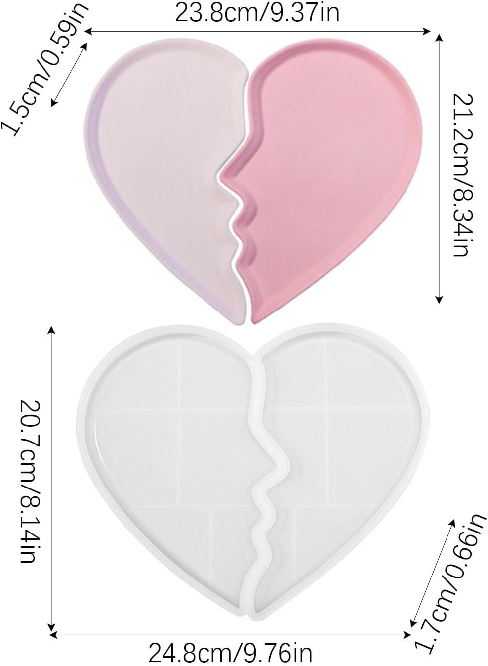 Heart Tray Mold – Jewelry Tray Mold Silicone, Jewelry Holder Resin Mold, Epoxy Resin Casting Mold, Jewelry Tray Dishes for Jewelry Storage