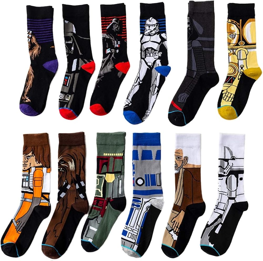 Men's 12 Pairs Star Wars Sports Cotton Socks Athletic Casual