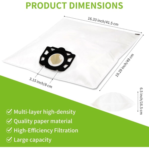 10 pcs vacuum cleaner bags for Karcher vacuum cleaner wd4 wd5 wd6 mv4 mv5 mv6