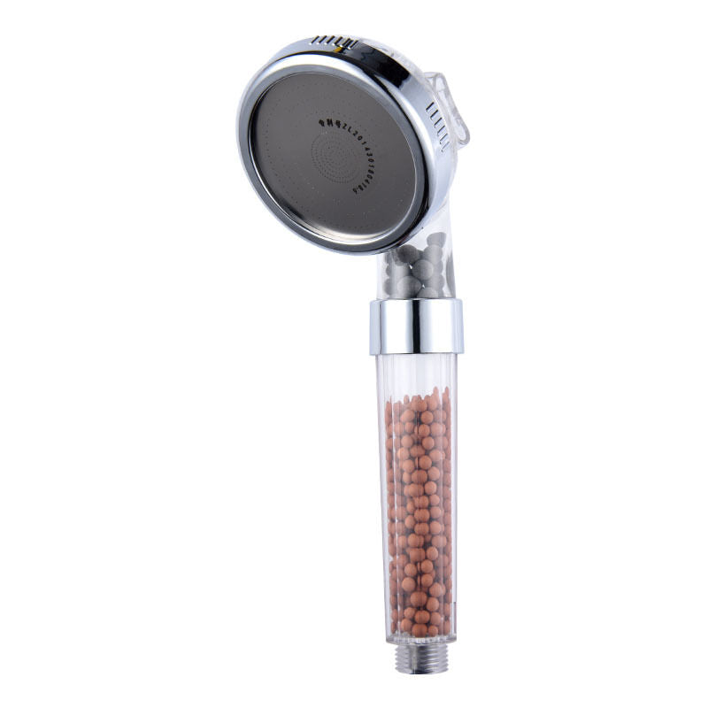 Large white three-speed switch F three-stage adjustable transparent shower head suitable for bathroom, home