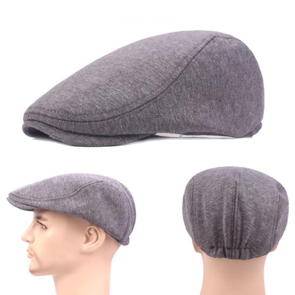 Cotton Cap for Men and Women - Soft Casual Beret, Solid Color Unisex - White, One Size