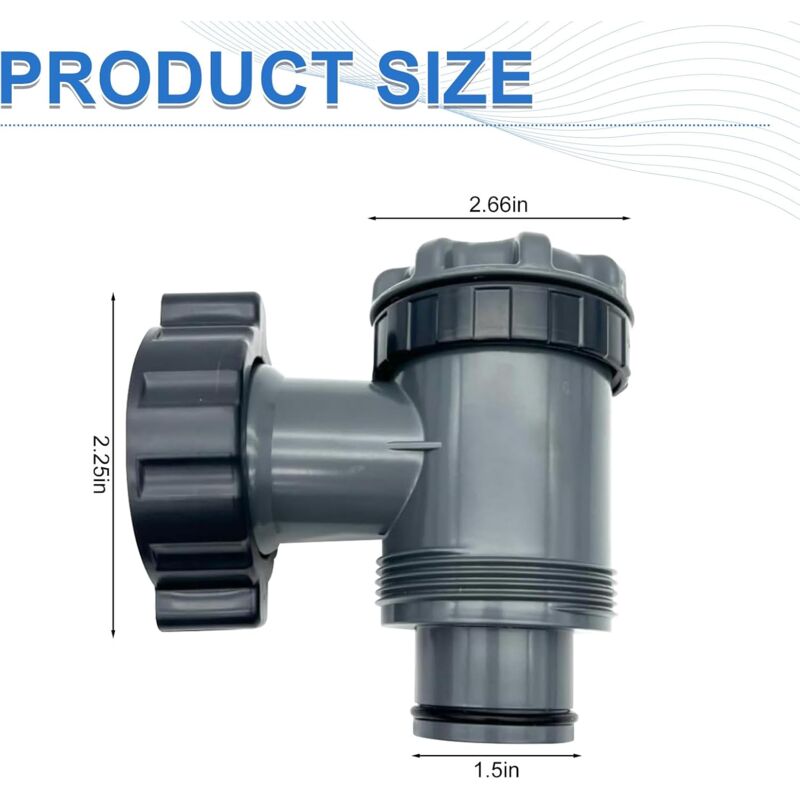 Inlet/Outlet Valve Compatible with Coleman, Intex, Bestway, Above Ground Pool Filter Pump, Pool Pump Replacement Parts, for 1-1/2 Inch Hose (2) Set