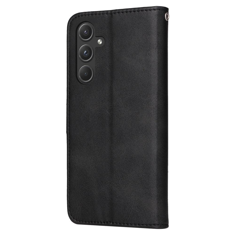 SKALO Samsung A55 5G PU Leather Wallet Case - Multiple Colors Black