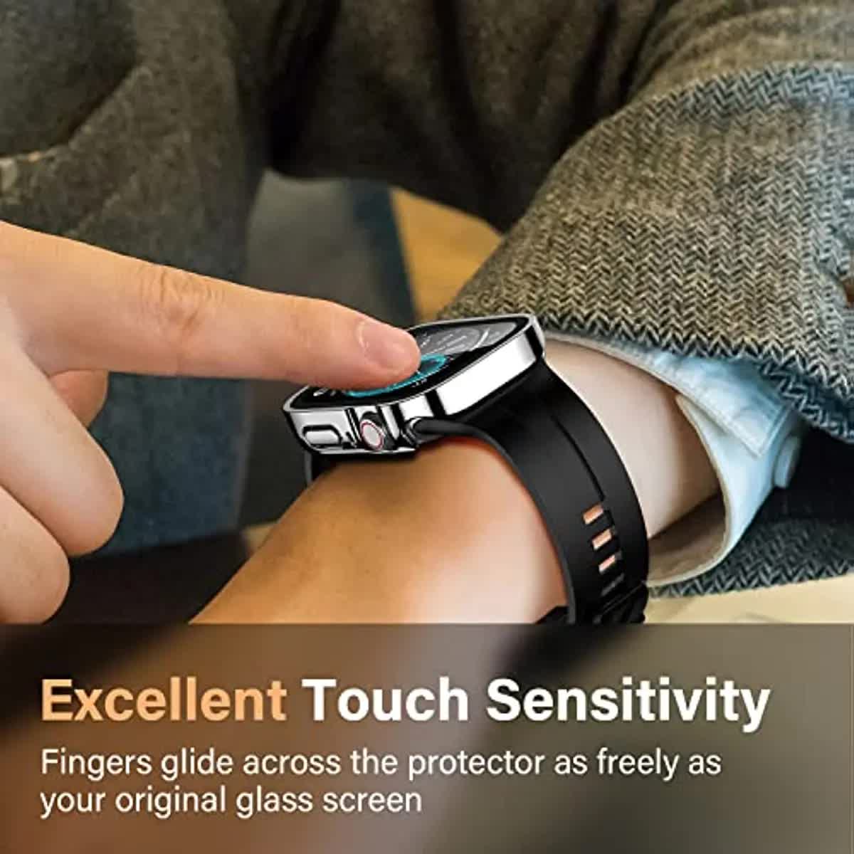 Waterproof Case for Apple Watch 7 8 9 45 mm 41 mm Screen Protector Glass+ Protection Bumper Tempered Glass iWatch 5 SE 6 44 mm 40 mm Accessories Black Black Series 4 5 6 SE 44mm