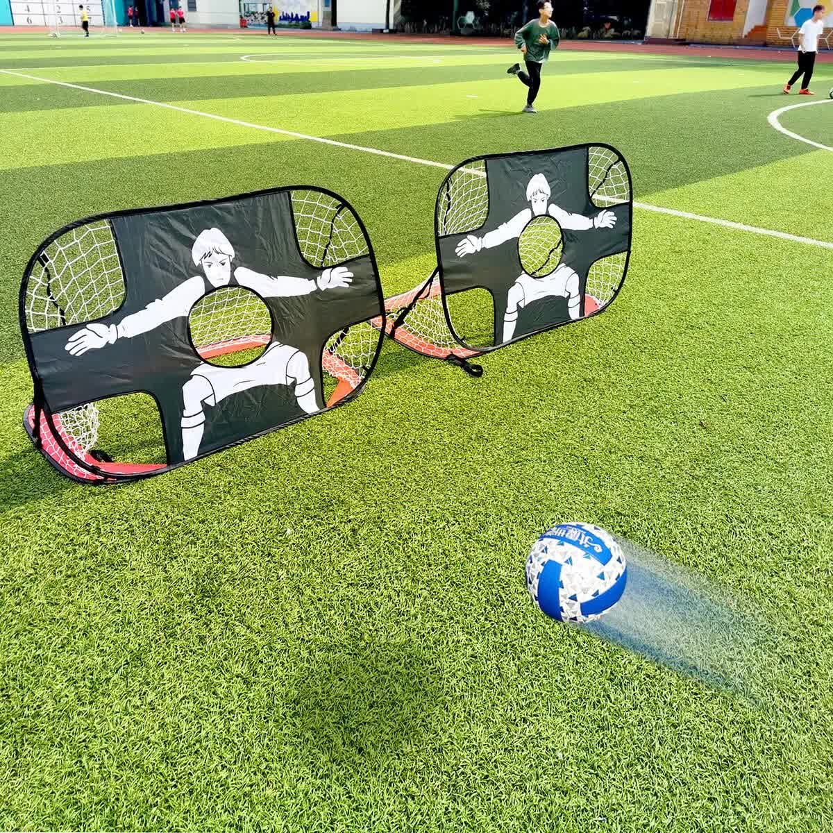 Foldable Nylon Football Goal for Kids and Adults, Football Goal for Playground, Garden, Indoor and Outdoor Red