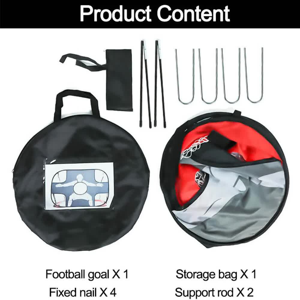 Foldable Nylon Football Goal for Kids and Adults, Football Goal for Playground, Garden, Indoor and Outdoor Red