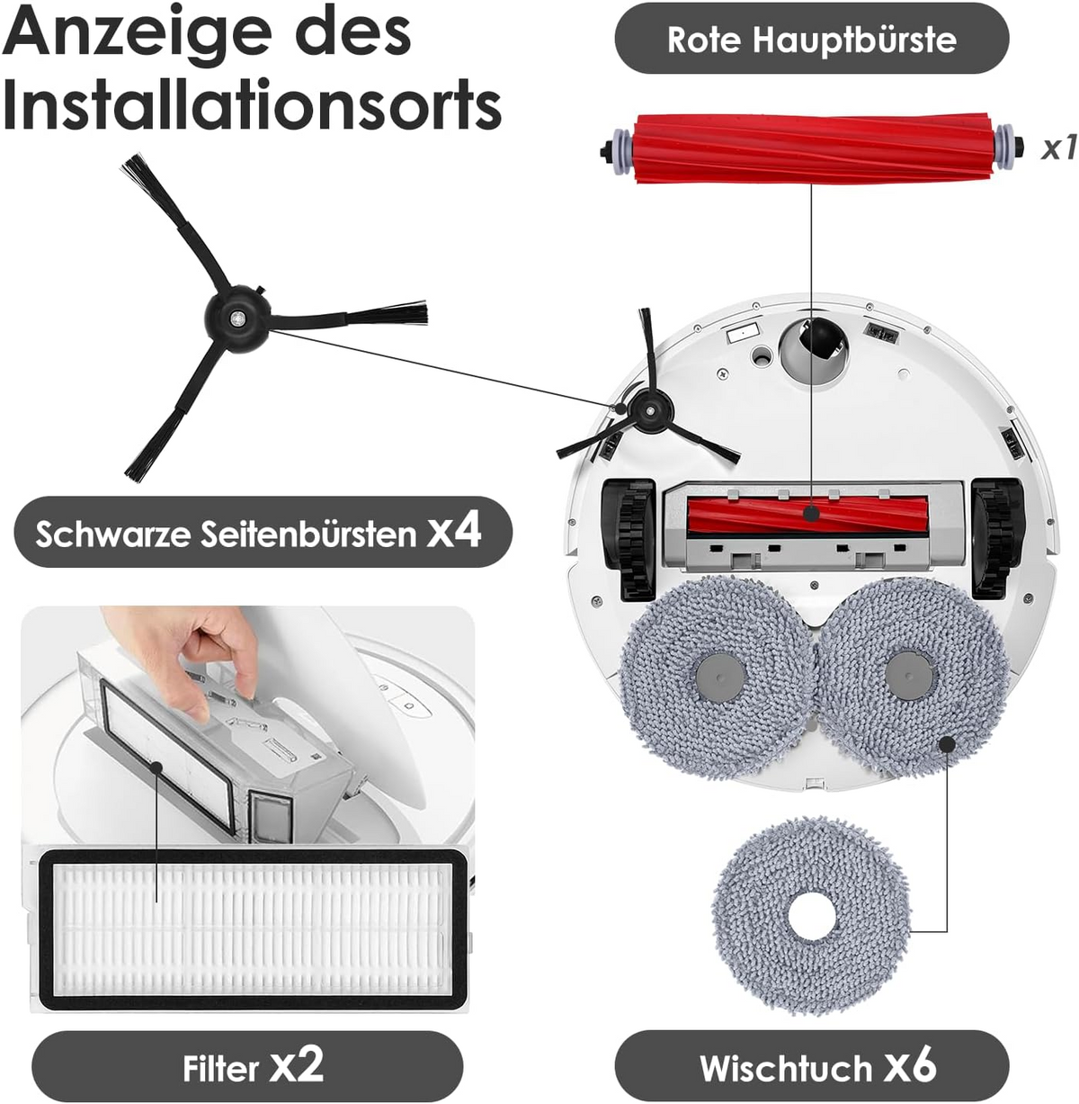 INF Roborock Qrevo S/Qrevo Pro/Qrevo MaxV Robot Vacuum Cleaner Accessories