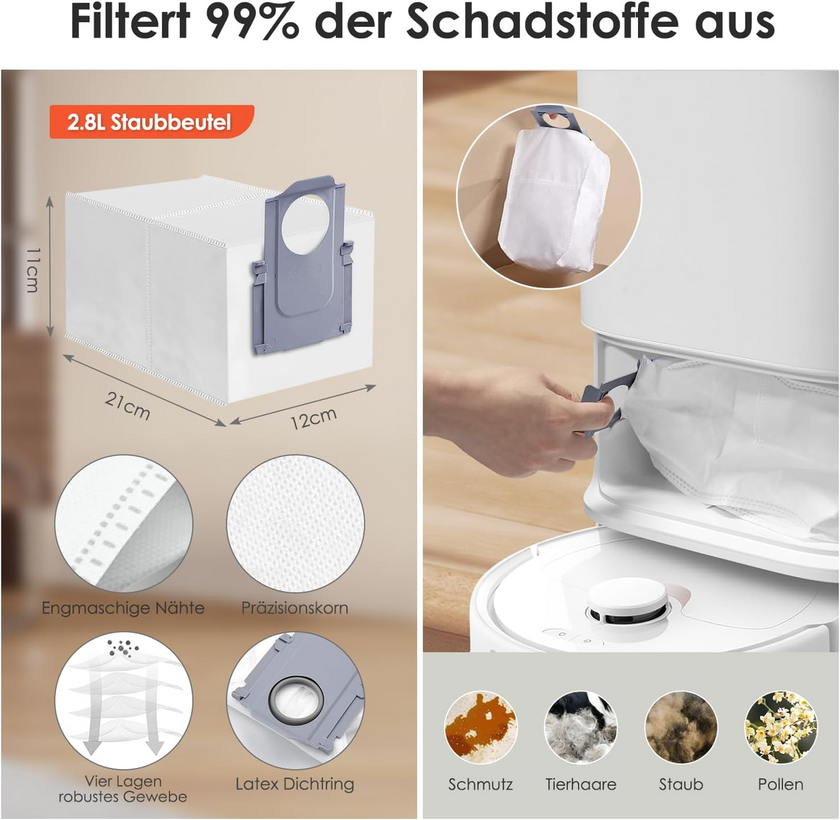 INF Roborock Qrevo S/Qrevo Pro/Qrevo MaxV Robot Vacuum Cleaner Accessories
