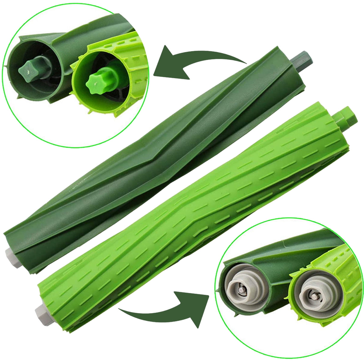 Replacement Parts for iRobot Roomba E, I and J Series - Includes Multi-Surface Rubber Brush & High Performance Filter 1+1