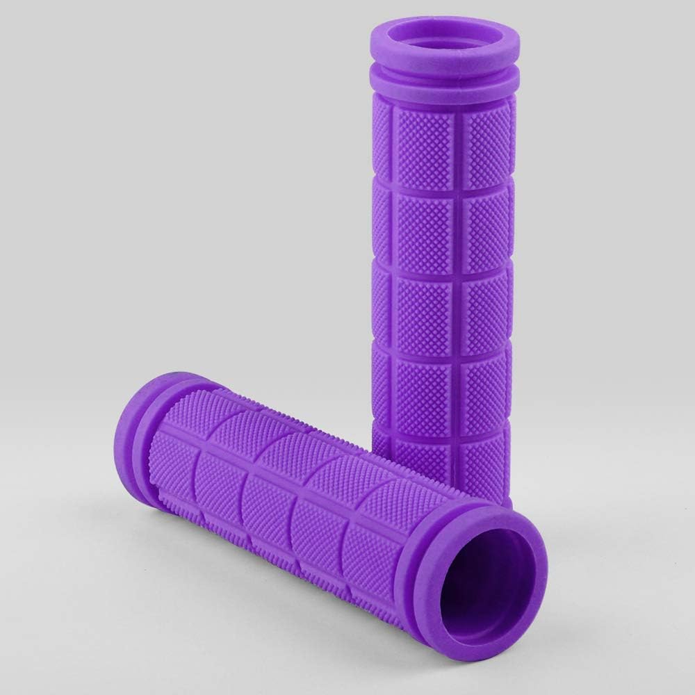 pair of ergonomic bicycle handles in non-slip soft rubber, Purple