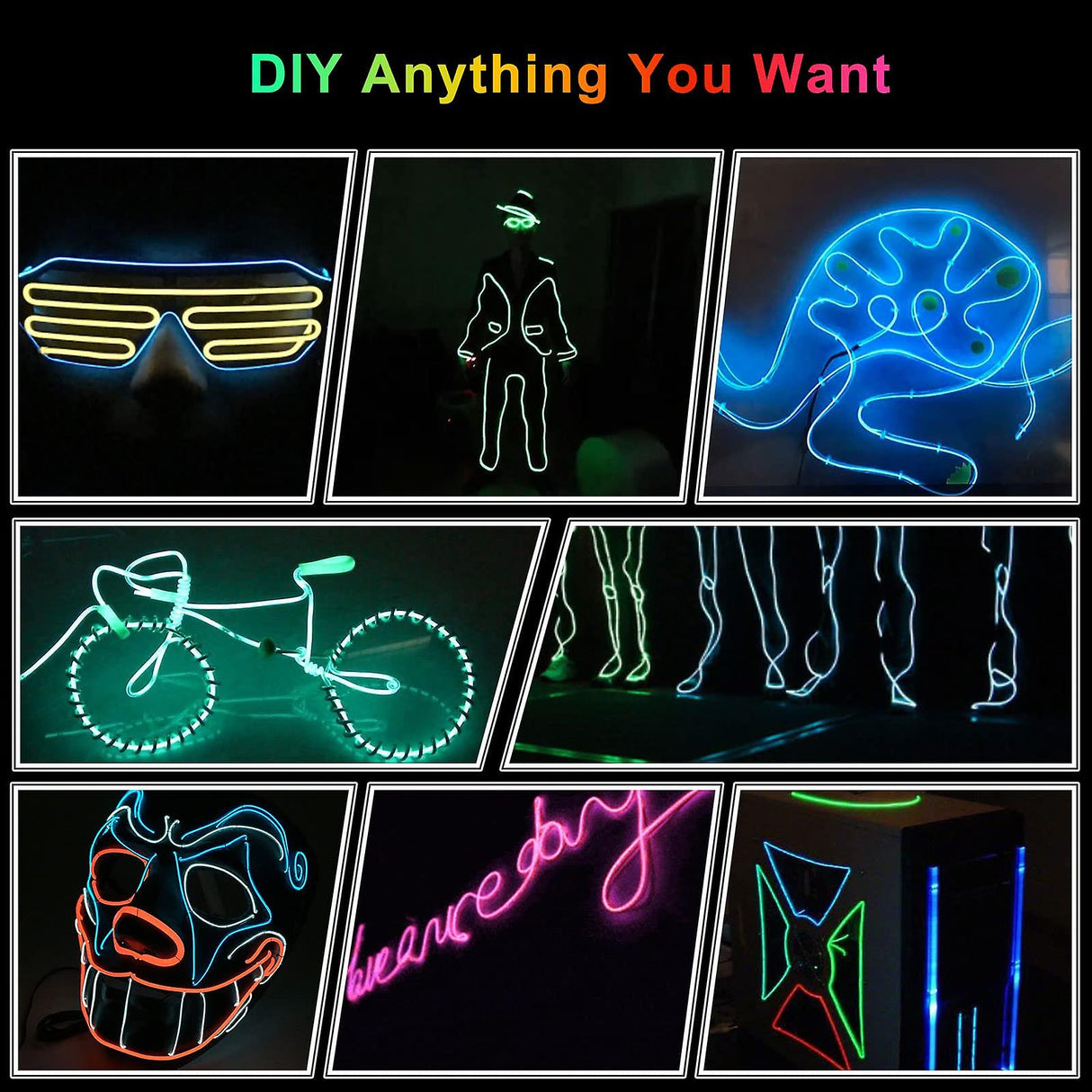 Car LED Interior Strip Light 3m USB Neon Wire Lamps Glowing Ambient Lighting Car Decorations Interior Red