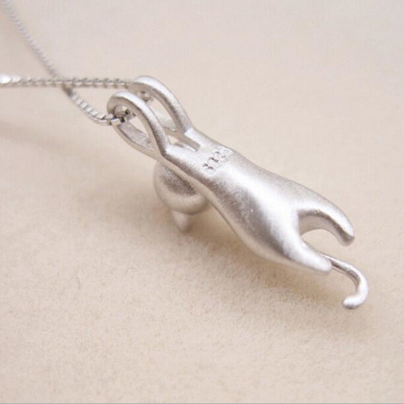 Sterling Silver Cat Necklace for Women and Girls - Cat Jewelry for Women - Cat Accessories for Women - Cat Lovers