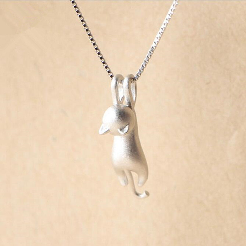 Sterling Silver Cat Necklace for Women and Girls - Cat Jewelry for Women - Cat Accessories for Women - Cat Lovers