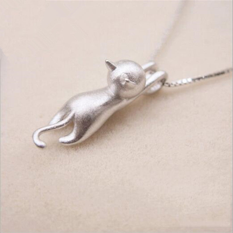 Sterling Silver Cat Necklace for Women and Girls - Cat Jewelry for Women - Cat Accessories for Women - Cat Lovers