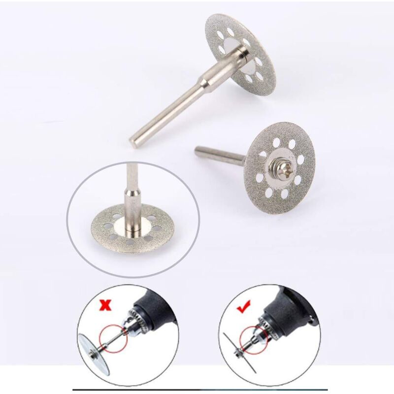 32pcs Mini Diamond Cutting Disc with 4pcs Mandrels Cutting Disc Mini Cutting Discs for Glass/Precious Stone/Wood/Metal/Ceramic-16/20/22/25/30/40/50/60mm