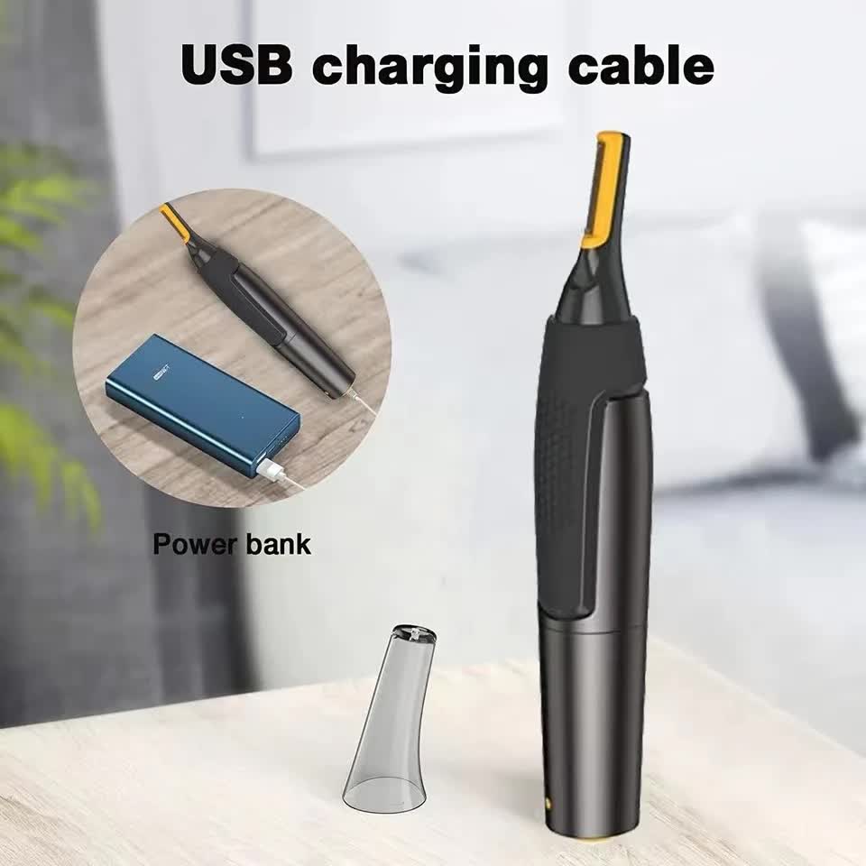 Ultra-thin precision trimmer Electric nose hair trimmer Mini portable ear trimmer for men nose hair shaver Waterproof safe clean USB charging model