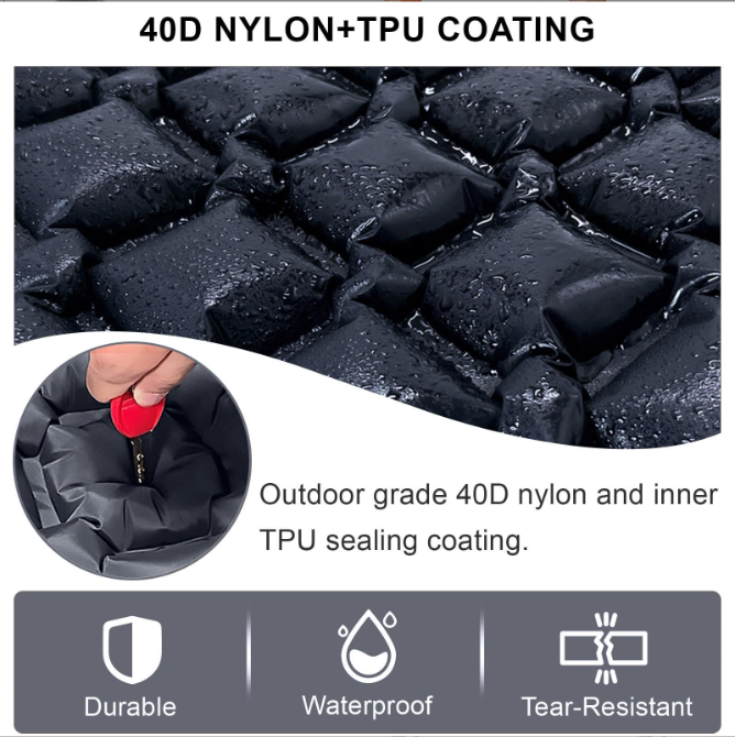 Self-Inflating Camping Mattress: Thick Lightweight Single Camping Mattress Inflatable and Attachable Double Camping Mat and Compact Inflatable Olive Green