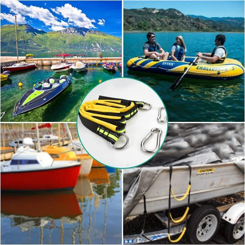 4-step rope ladder for boat, boat rope ladder extension, foldable auxiliary ladder for boat, swim ladder for sailboat, kayak - Perfet
