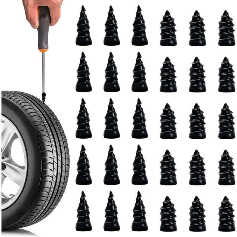 30pcs Rubber Tire Repair Spikes, Compatible with Cars, Motorcycles, Trucks (15S+15L) - Quick Fix Tire Puncture Repair Kit