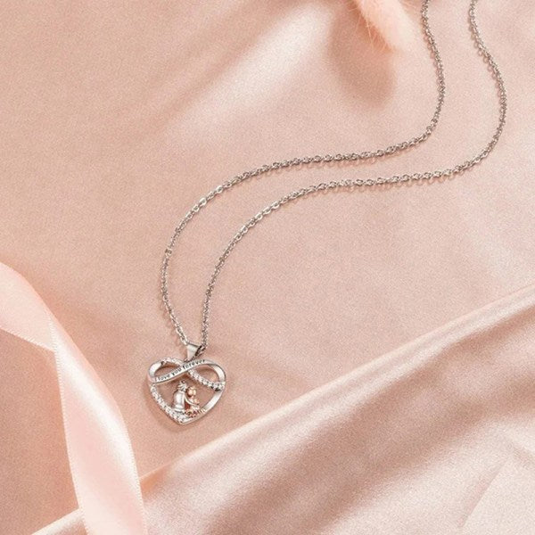 Grandma Grandchild Necklace with Card \"I Love You Forever\"