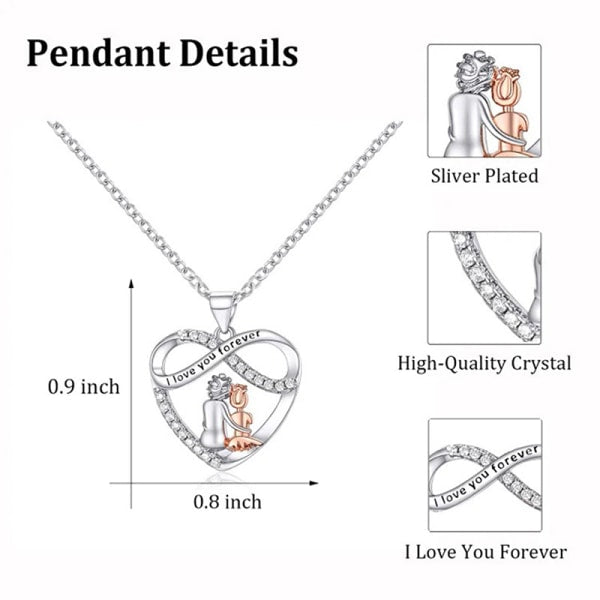 Grandma Grandchild Necklace with Card \"I Love You Forever\"
