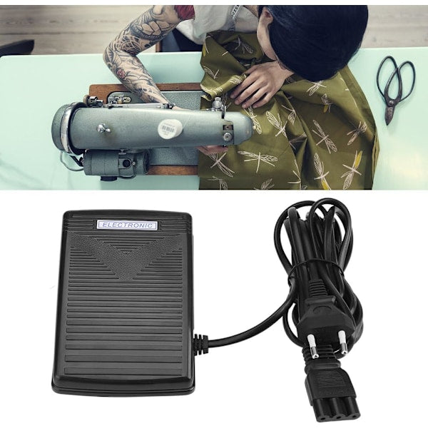 Sewing Machine Foot Pedal, Sewing Machine Pedal with Cord for Home Sewing, Compatible with Singer, JUKI, Husqvarna Viking, Elna, etc (EU)
