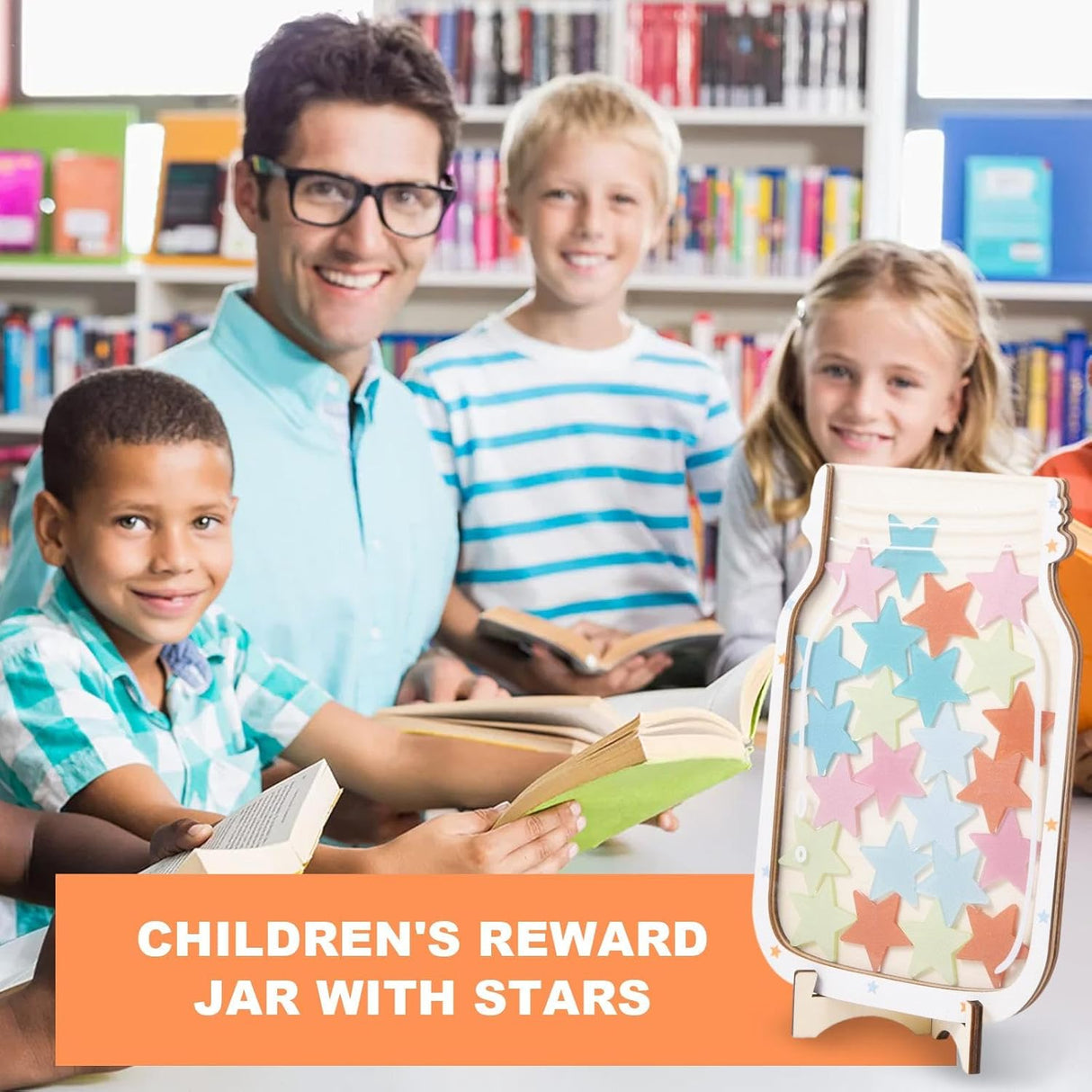 Star Reward Jar - Star and Dinosaur Reward Board, Positive Behavior Chart and Jar Reward System, Classroom Behavior Tool a