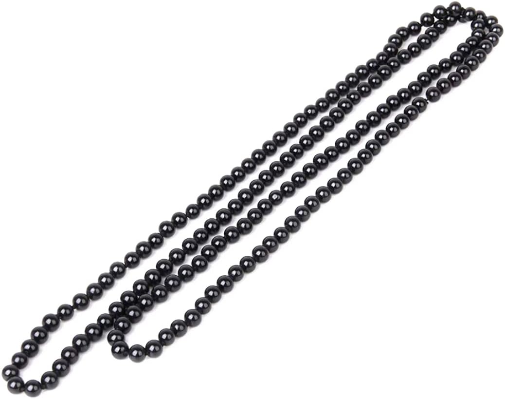 Black pearl necklace for women, pearl chain, black chain, extra long faux pearl necklace, multi-layer necklace for women, sweater necklace, faux pearl necklace 111