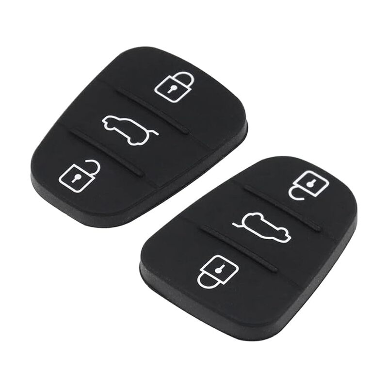 2pcs Silicone Key Case Compatible with Kia Sportage Cee'd Picanto Rio & Hyundai i10 i20 i30 ix20 ix35 - 3 Buttons Remote Control Cover