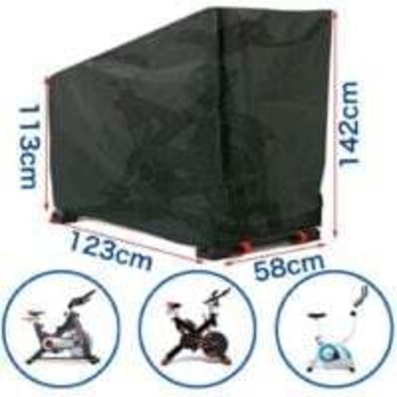 Waterproof Exercise Bike Cover - 123 x 58 x 113/142 cm - Dustproof and Sunproof - for Outdoor Cycling