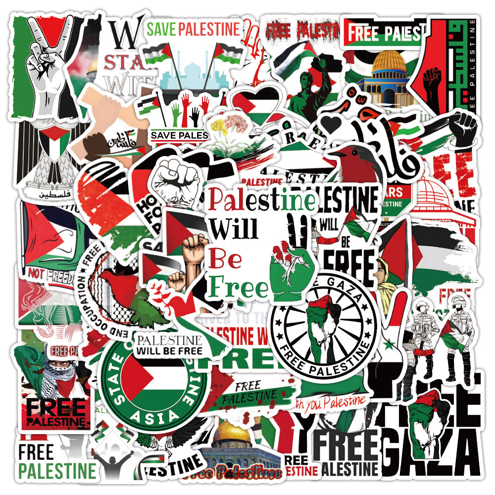 100 pcs Palestine stickers free country sticker gift for motorcycle