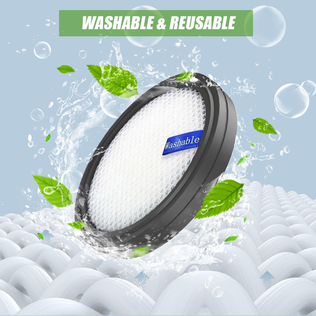 Replacement Filter for PrettyCare W200/W300/W400/P1/P2 Vacuum Cleaner, Washable.