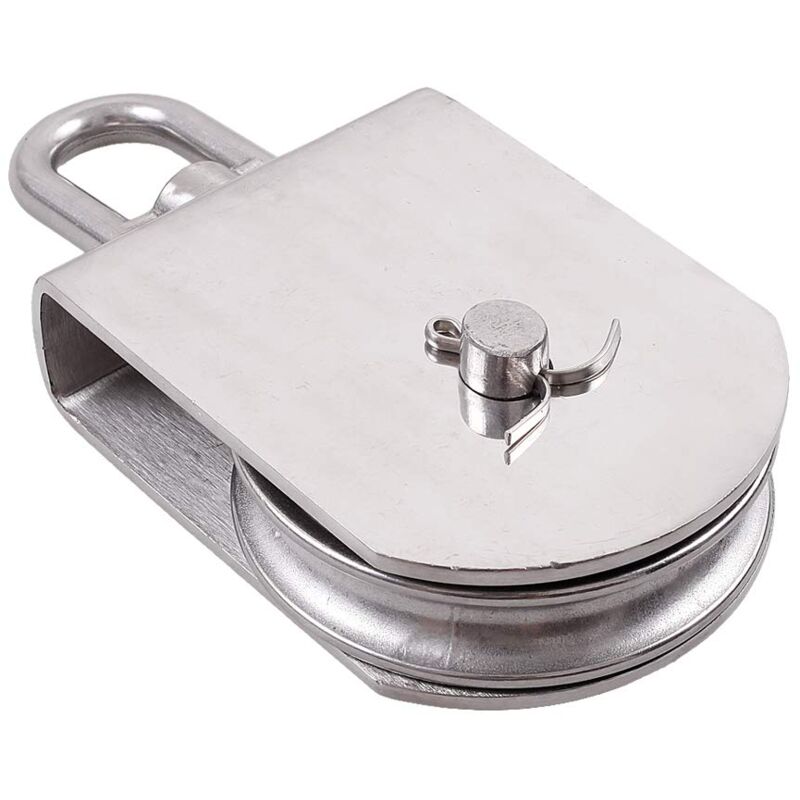 M100 Lifting Single Wheel Block Roller Load Capacity 1000kg, Heavy Duty 304 Stainless Steel Single Wheel Swivel Lifting Rope Wheel Block