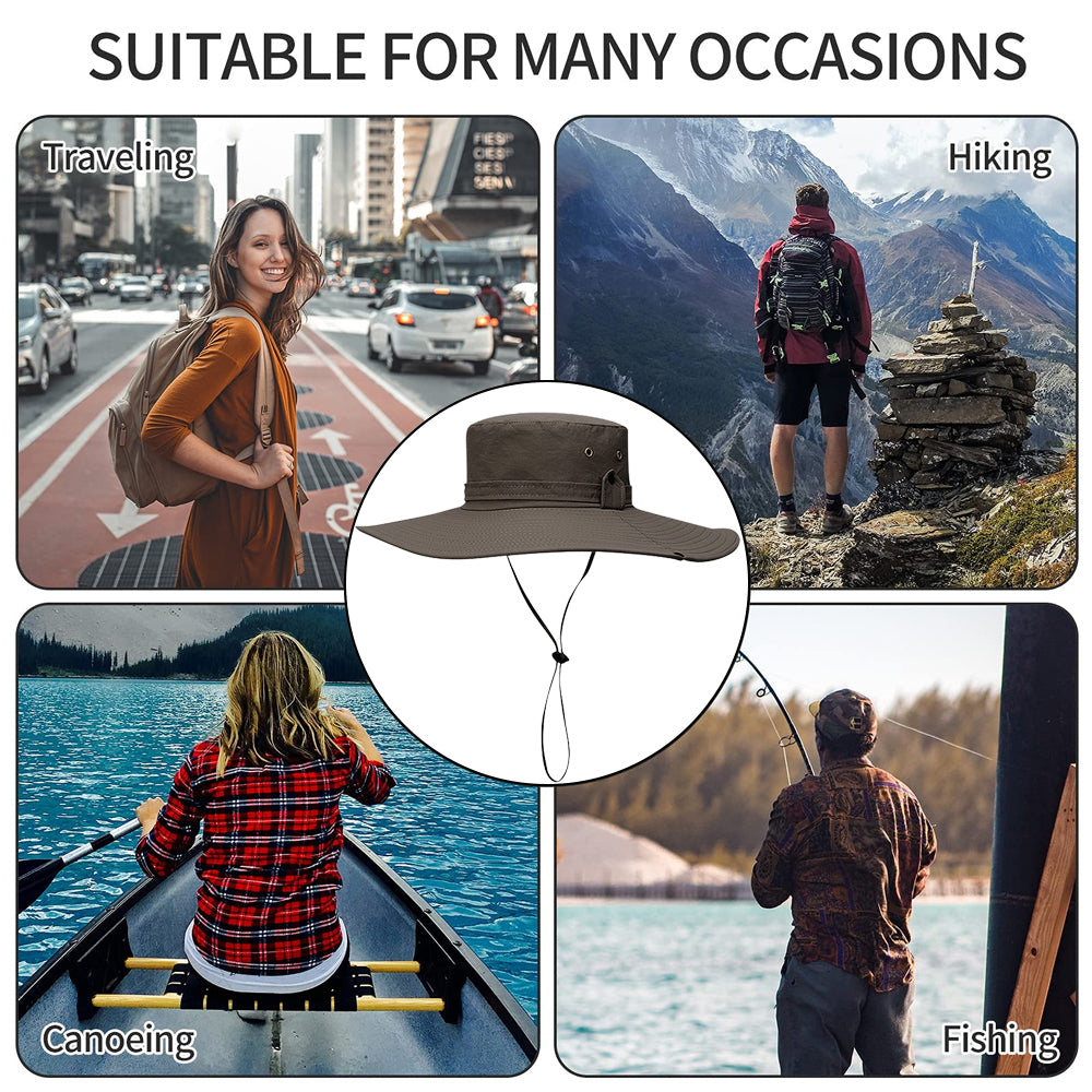 Sun Hats with UV Protection, Wide Brim Cap for Hiking and Safari