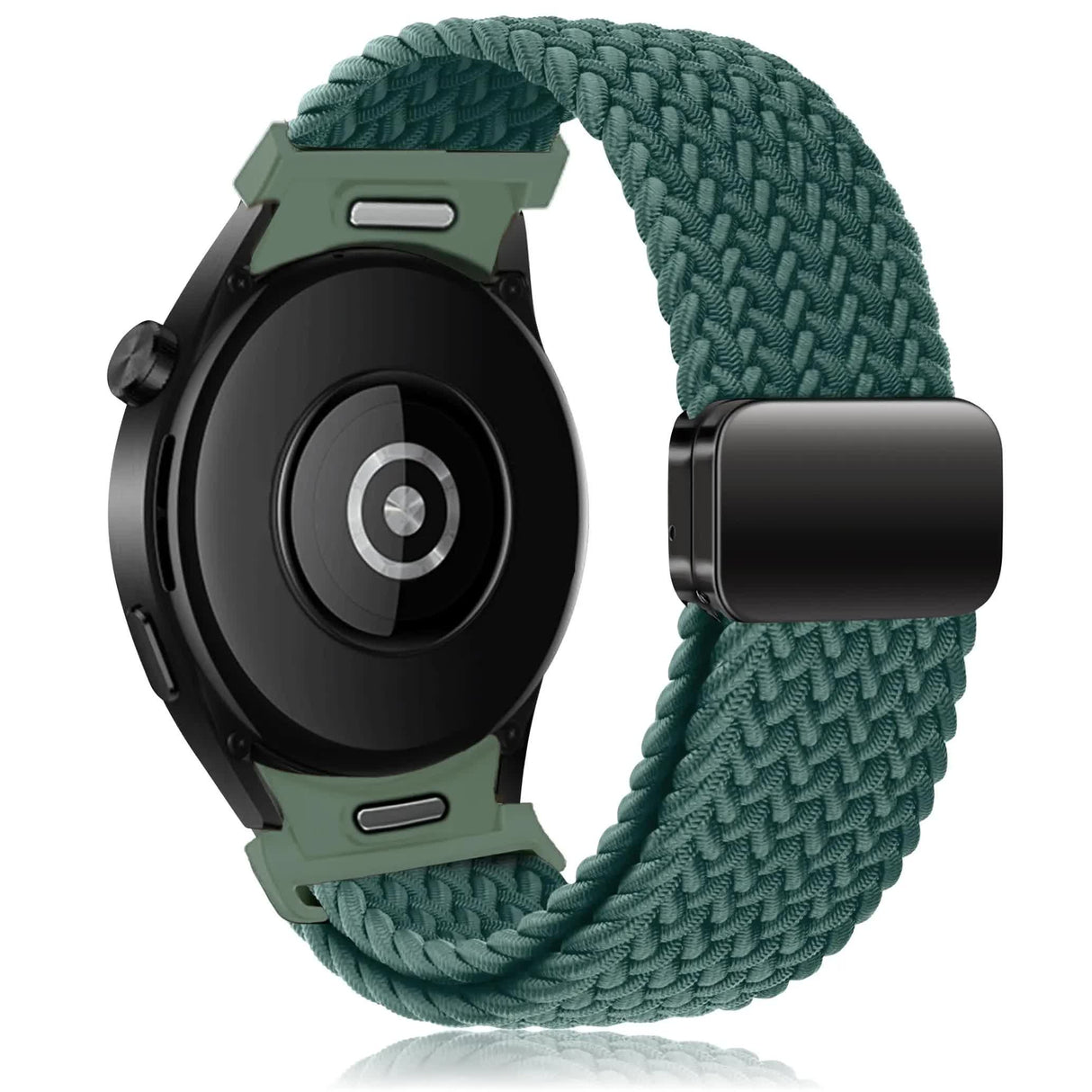 Braided Strap for Samsung Galaxy Watch 6 4 classic/5 Pro 45mm 47mm 43mm 44mm 40mm Magnetic Strap Without Gap Galaxy Watch 6 Strap Rainforest Green Rainforest Green watch 4 40mm 44mm