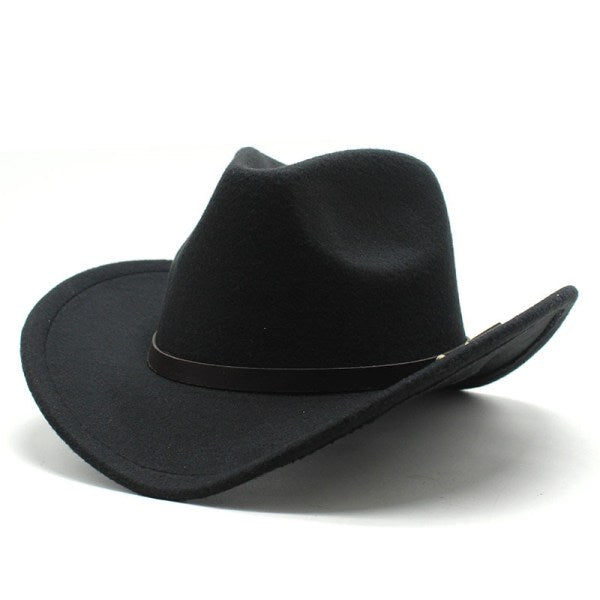 American Western Cowboy Hat Felt Hat For Men And Women Riding Hat Rolled Brim Imitation Wool Jazz Hat Cowboy Hat Pink Pink-tfrf Pink
