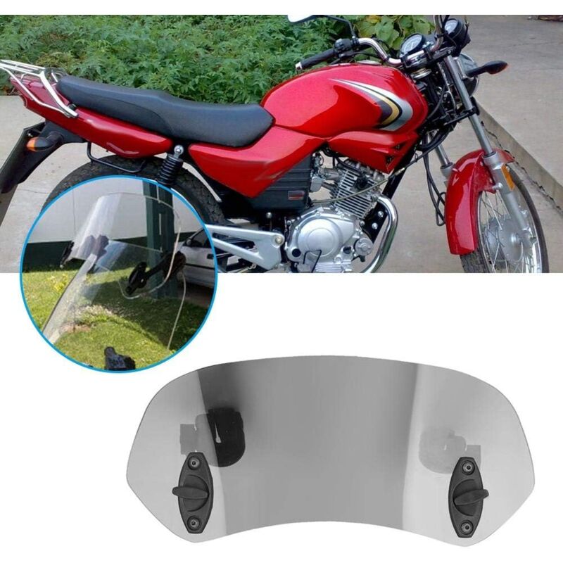 Motorcycle Windshield - Adjustable Clip-On Windshield Wind Deflector Windscreen Accessories for Motorcycle Tawny