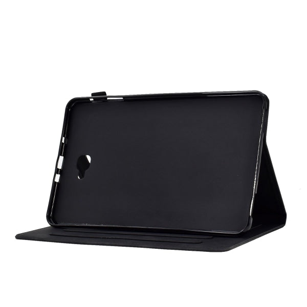 compatible with Samsung Galaxy Tab A 10.1 (2016) T580 / T585 Shockproof Case Pu Leather Butterfly Floral Pattern Printed Case Black