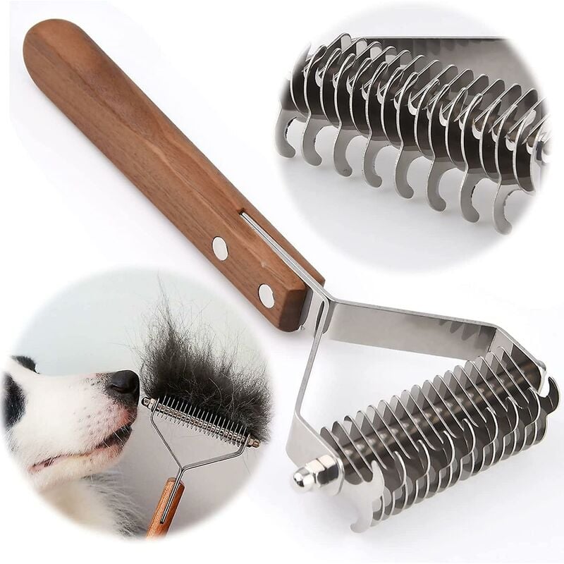 Coat King Dog and Cat Brush, Pet Grooming Comb Deshedding Rake Significantly Reduces Shedding