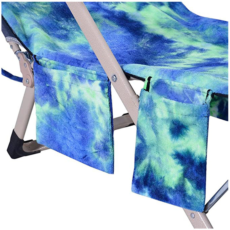 Beach Chair Cover with Side Pockets for Sunbathing, Garden