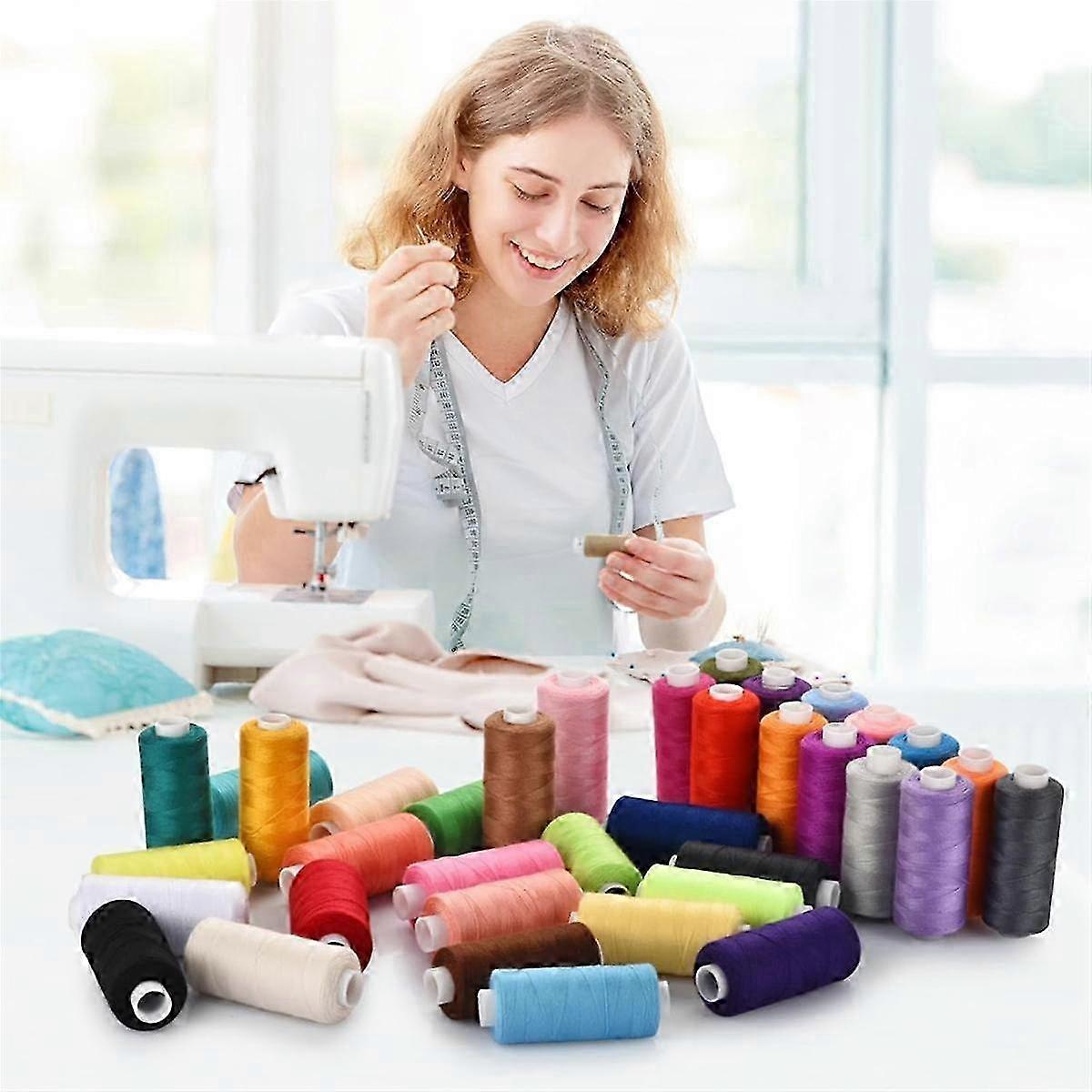 72 pcs Sewing Thread Set, 36 Colors Sewing Machine Threads, Pre-Wound Spools Sewing Thread Set, 365 Meters Per Spool