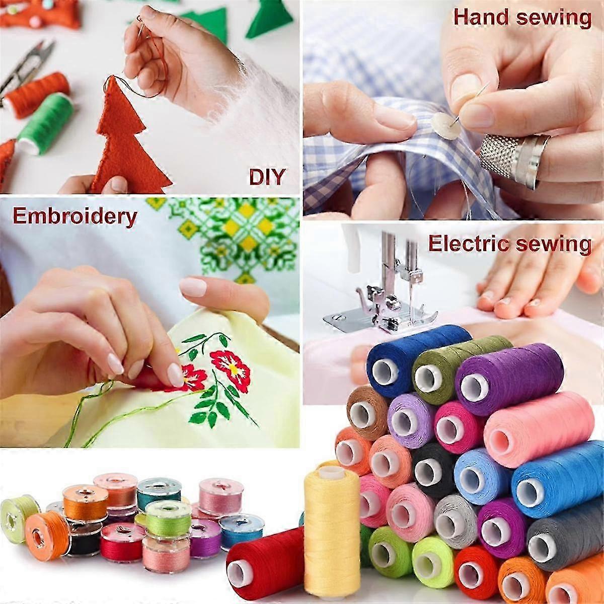 72 pcs Sewing Thread Set, 36 Colors Sewing Machine Threads, Pre-Wound Spools Sewing Thread Set, 365 Meters Per Spool