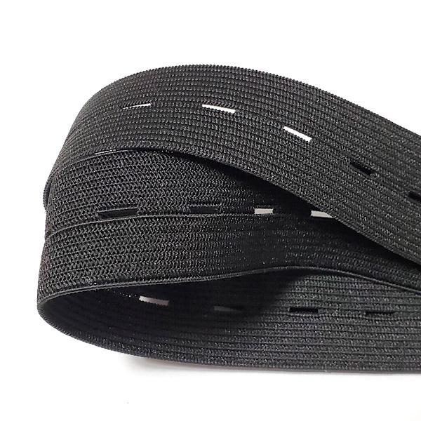 Elastic buttonhole tape, practical and versatile black elastic band, width: 2.5 cm Width: 2.5cm—yux Width: 2.5cm