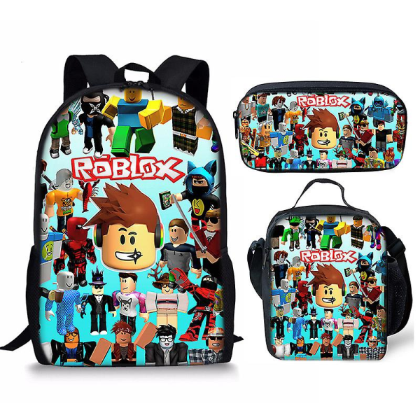3D Roblox Backpack, Lunch Bag and Pencil Case - 3-pack 3pcs