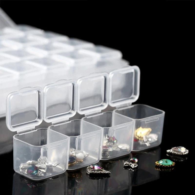 2-pack - Bead Storage 56 Compartments for Diamond Painting - Diamond Painting Transparent Transparent
