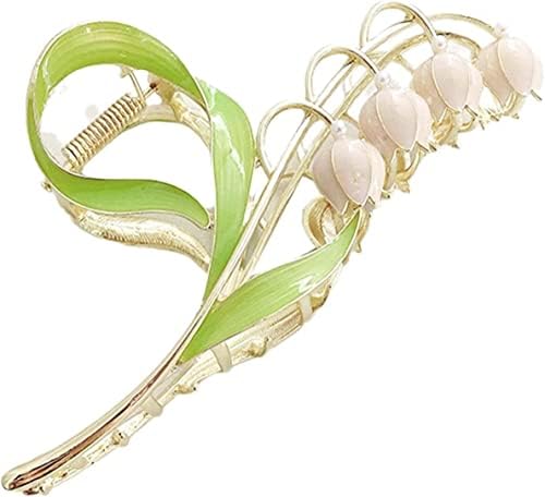 Pink Lily of the Valley Flower Hair Clips, Large Metal Clip, Orchid Clips, Lily of the Valley Jaw Clip Styling Accessories for T