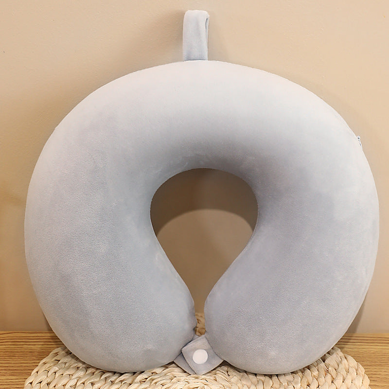 Travel Pillow Neck Pillow Memory Foam Travel Pillows Head Support Pillow for Airplane Train Car Office Travel Essential Flight Pillow (Gray) Gray