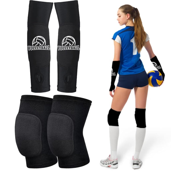 Volleyball Knee Pads & Arm Guards, Equipment with High Protection Plate Volleyball Knee Pads Thumb Hole Arm Guards for Women Teenage Girls Training