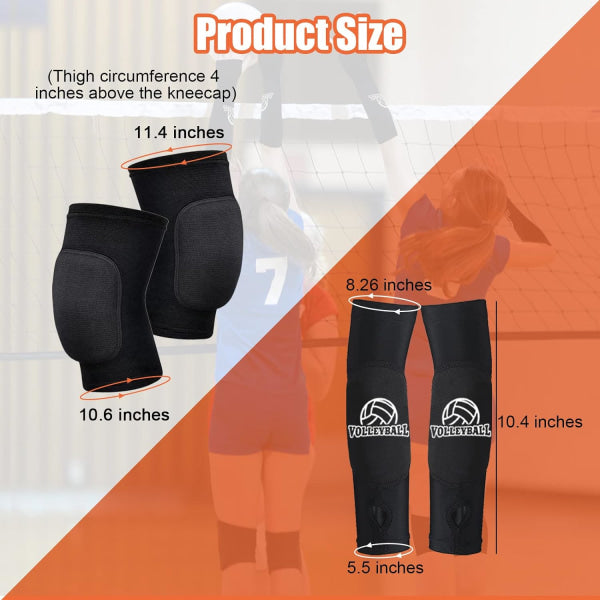Volleyball Knee Pads & Arm Guards, Equipment with High Protection Plate Volleyball Knee Pads Thumb Hole Arm Guards for Women Teenage Girls Training