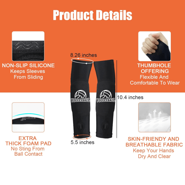 Volleyball Knee Pads & Arm Guards, Equipment with High Protection Plate Volleyball Knee Pads Thumb Hole Arm Guards for Women Teenage Girls Training